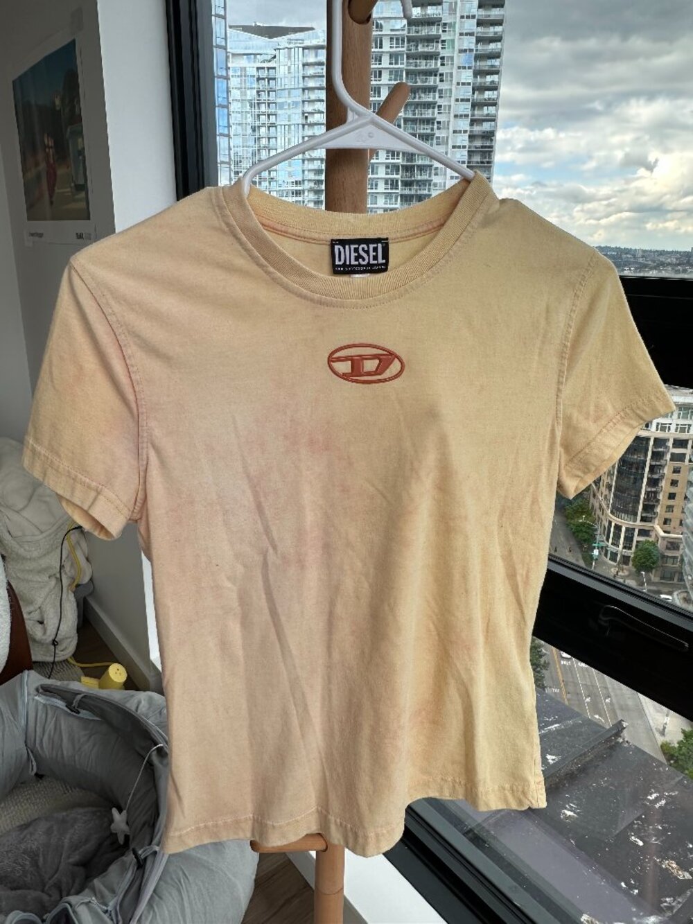 Diesel Light Yellow Logo Tee